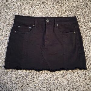 American Eagle Super Stretch Black Denim Mini Skirt Size 8
